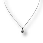 collana cuore con zircone oro bianco