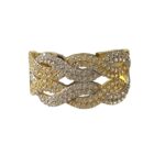 Anello a intreccio bicolore in oro 18kt