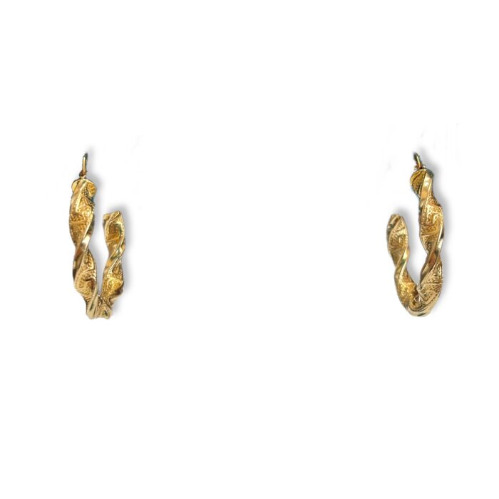 Orecchini a Cerchio , Modello Torchon in oro 18kt - immagine 4