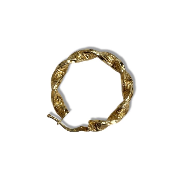 Orecchini a Cerchio , Modello Torchon in oro 18kt - immagine 2