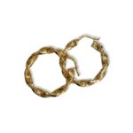 Orecchini a Cerchio , Modello Torchon in oro 18kt - immagine 3