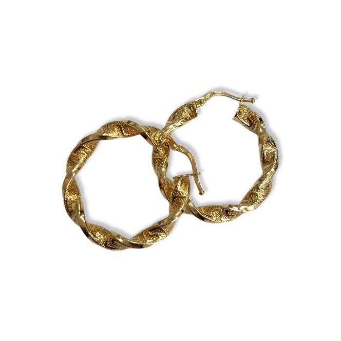 Orecchini a Cerchio , Modello Torchon in oro 18kt - immagine 3
